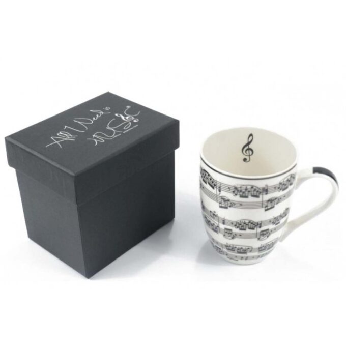 Caneca 300 ml com Partituras e Caixa Oferta